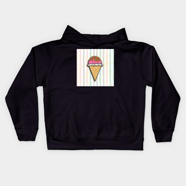 Ice cream delicious ice cream cone pink sweetness Kids Hoodie by KK-Royal